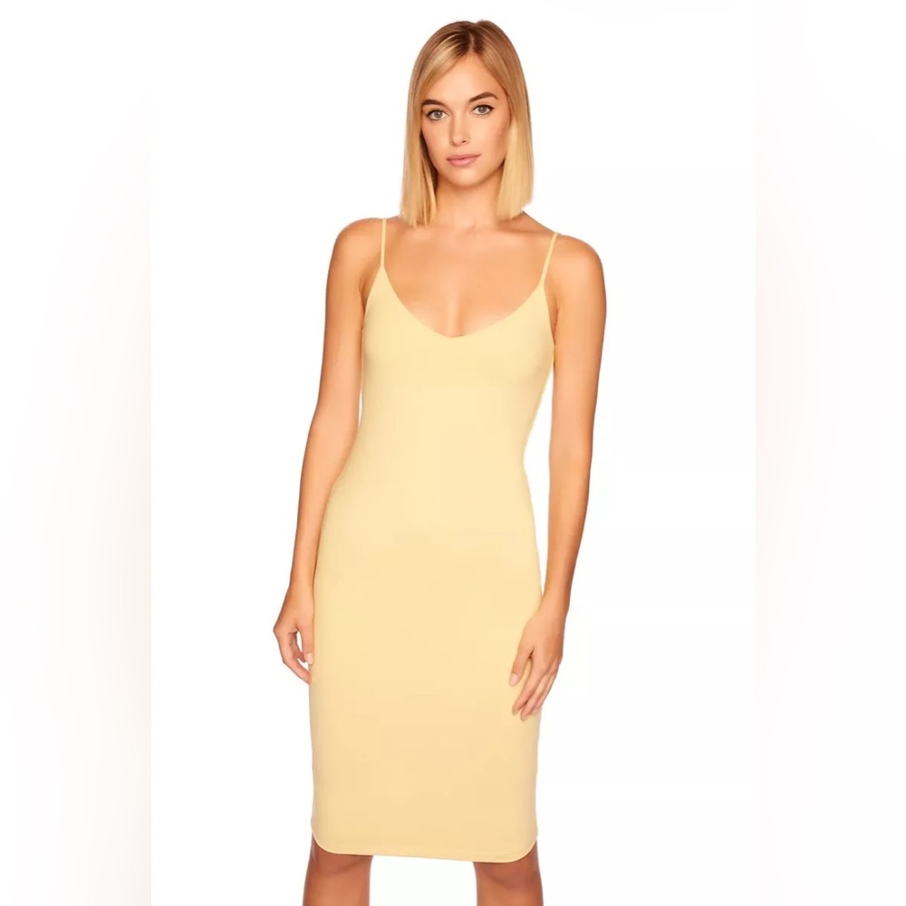 SALE! SUSANA MONACO DEEP V SLIP MIDI DRESS - IN PETAL PINK -NWT